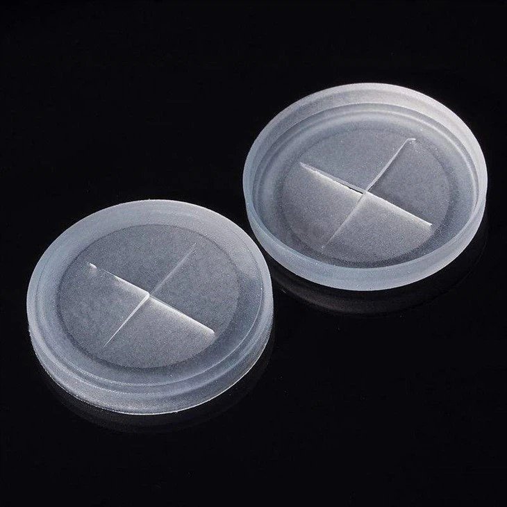 "An application example a TPE dispensing valve used in food packaging.