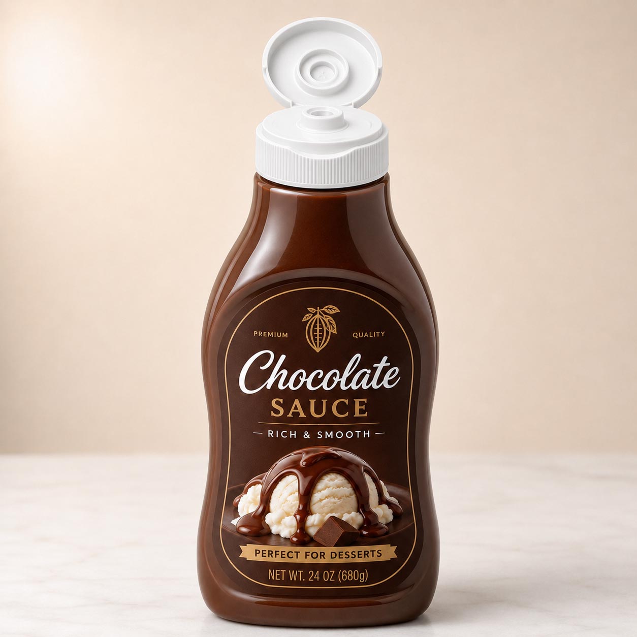 38 400 bouchon flip top avec valve en silicone pour l'emballage de sauces au chocolat de qualité supérieure