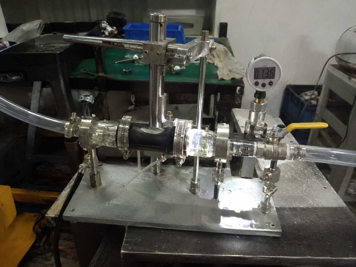 silicone duckbill check valve low opening pressure test setup