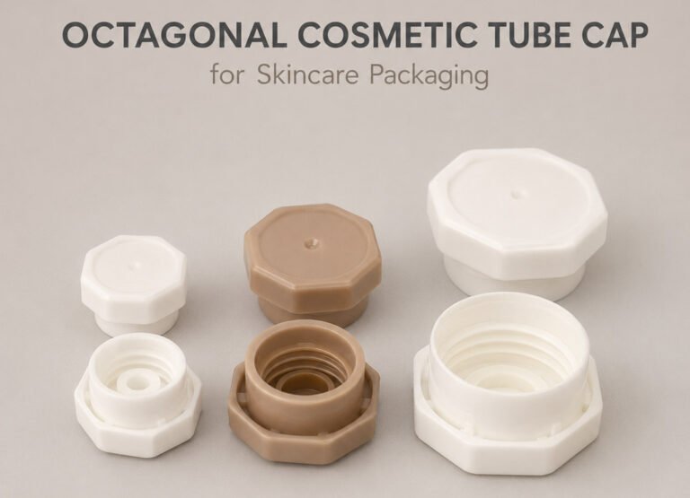 Octagonal Cosmetic Tube Cap for premium skincare packaging