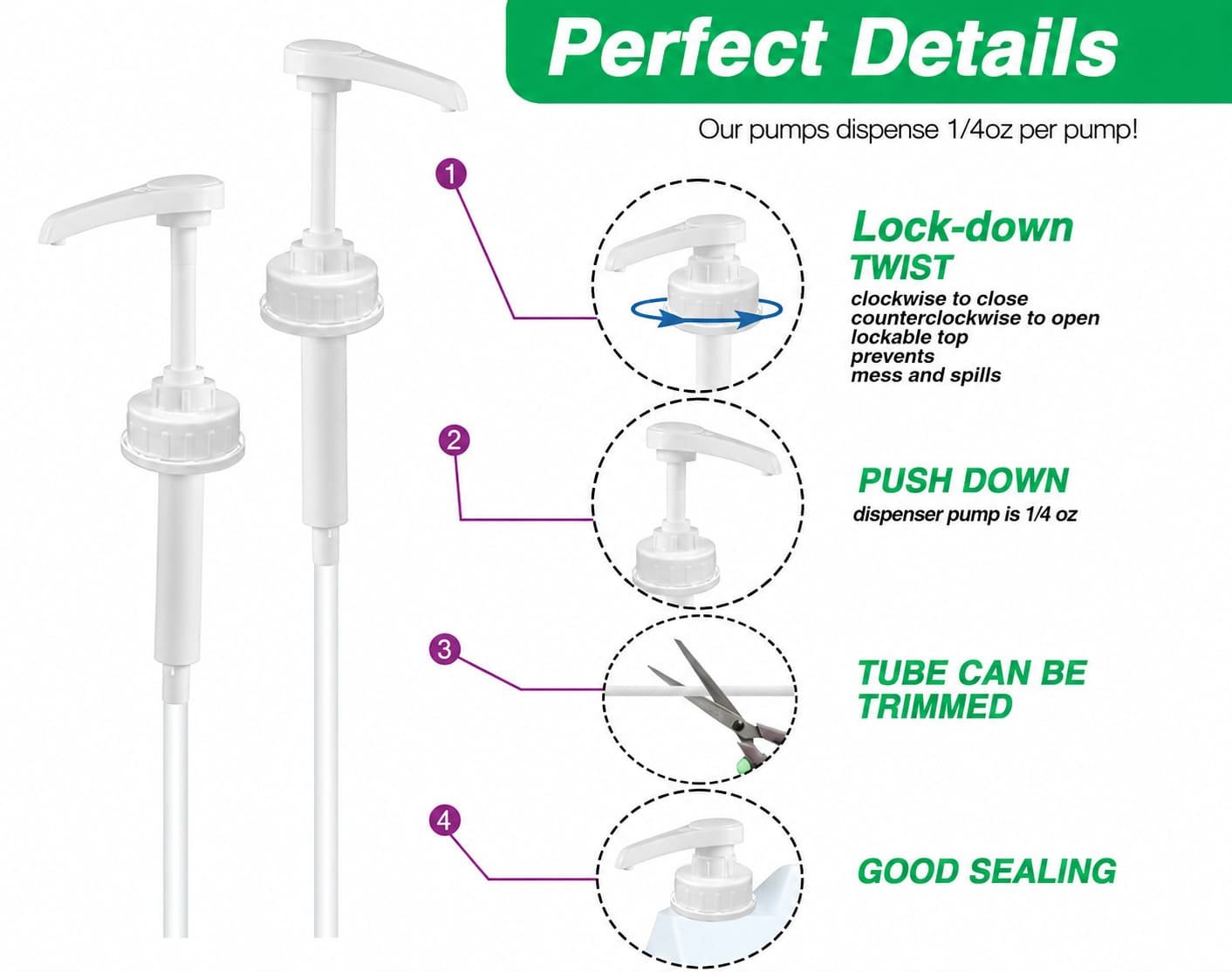 Custom Lotion Pump with Multiple Neck Size Options
