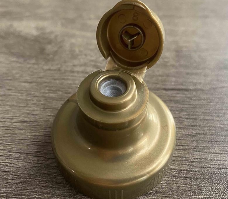 "38-400 flip top pokrovček s snap tečajem in navojem za plastično steklenico"