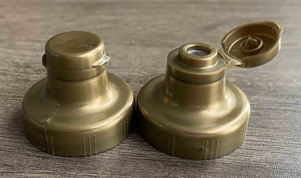 "38-400 flip top pokrovček s snap tečajem in navojem za plastično steklenico"